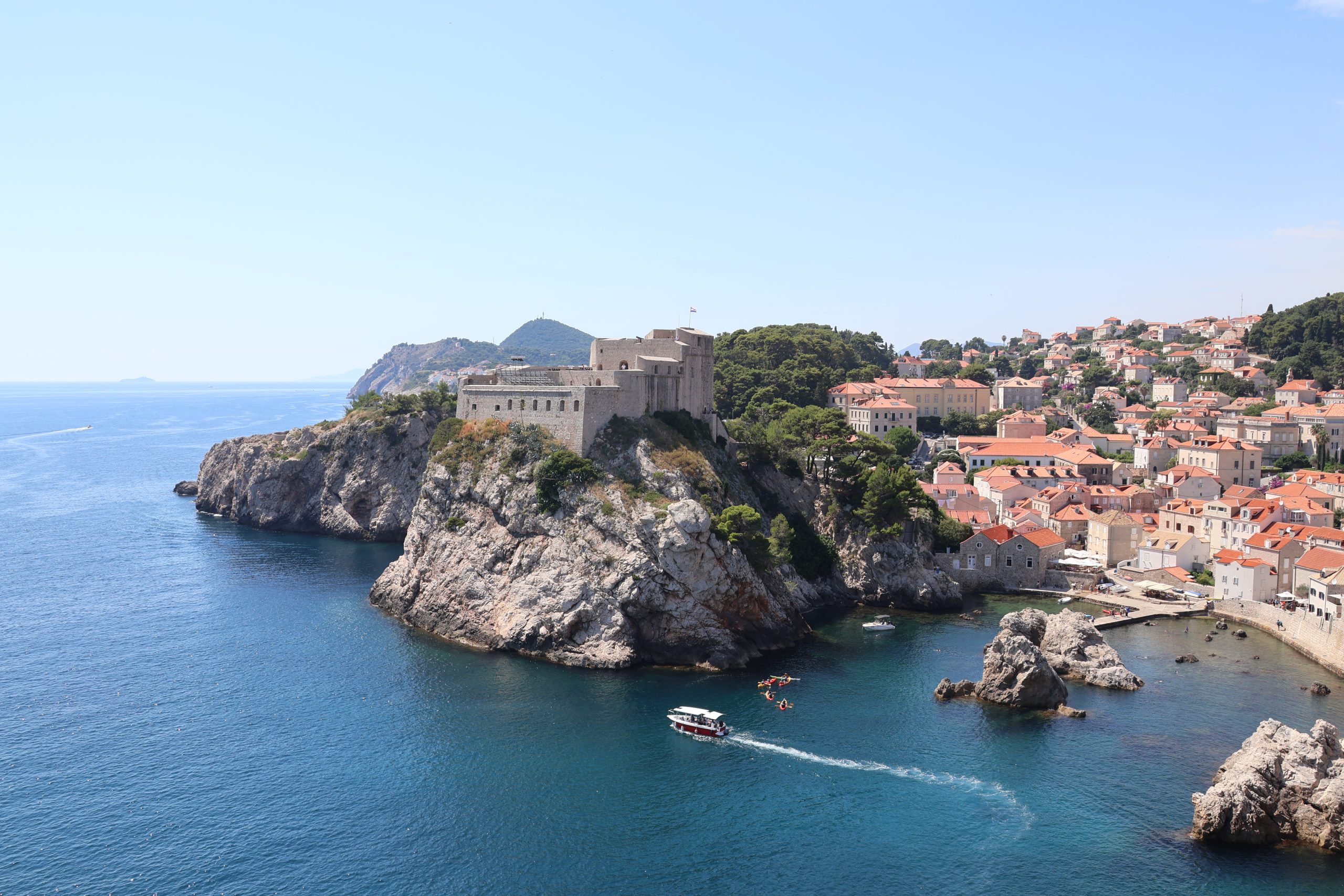 Part of Dubrovnik's Old Town overlooking the Adriatic coast.